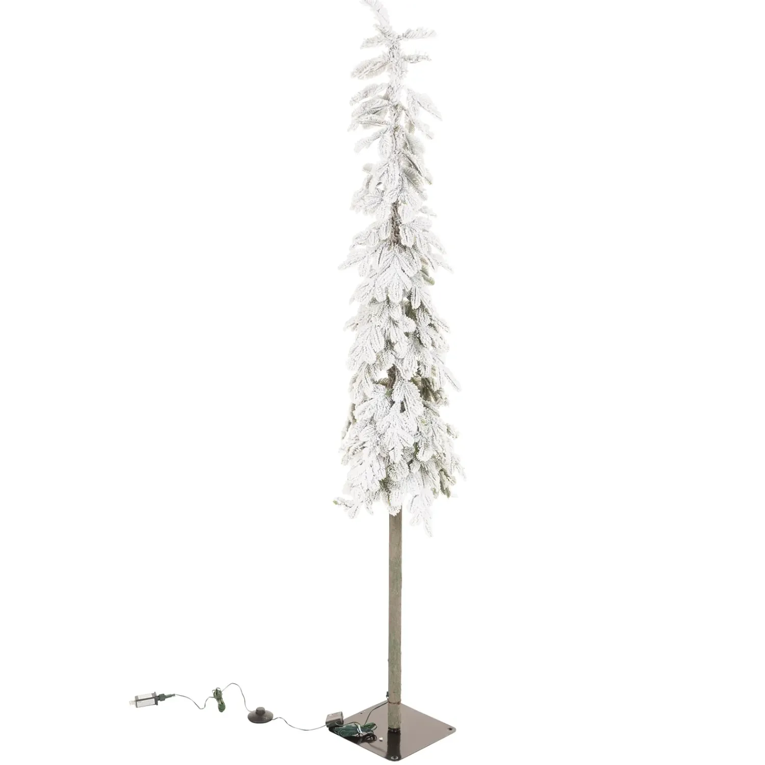 Plow & Hearth Lighted Trees & Garlands>6' Monte Rosa Flocked Alpine Fir Christmas Tree with 150 Warm White LEDs