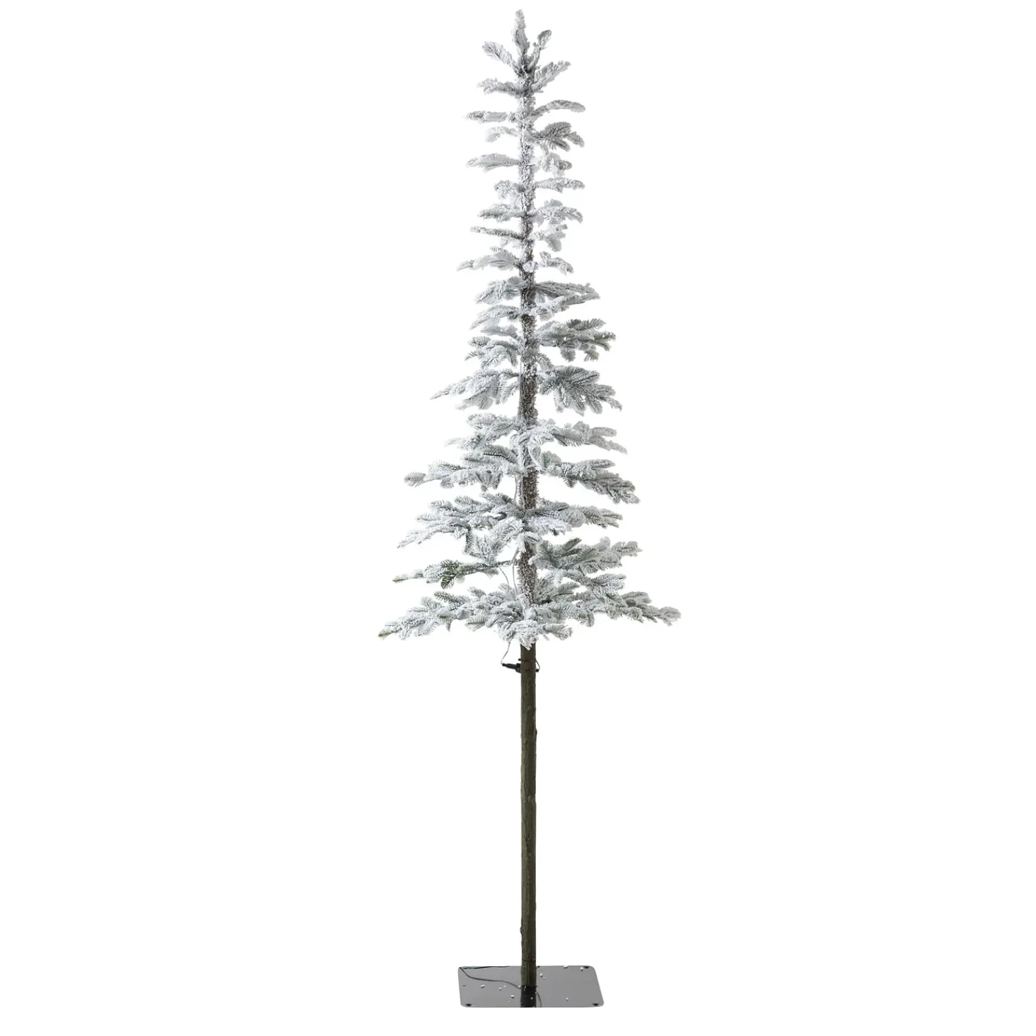Plow & Hearth Lighted Trees & Garlands>7' Monte Rosa Flocked Alpine Fir Christmas Tree with 200 Warm White LEDs