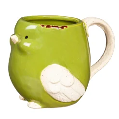 Plow & Hearth Coffee & Tea Cups>17.5 oz Ceramic Cup with Gift Box, Bird, Green