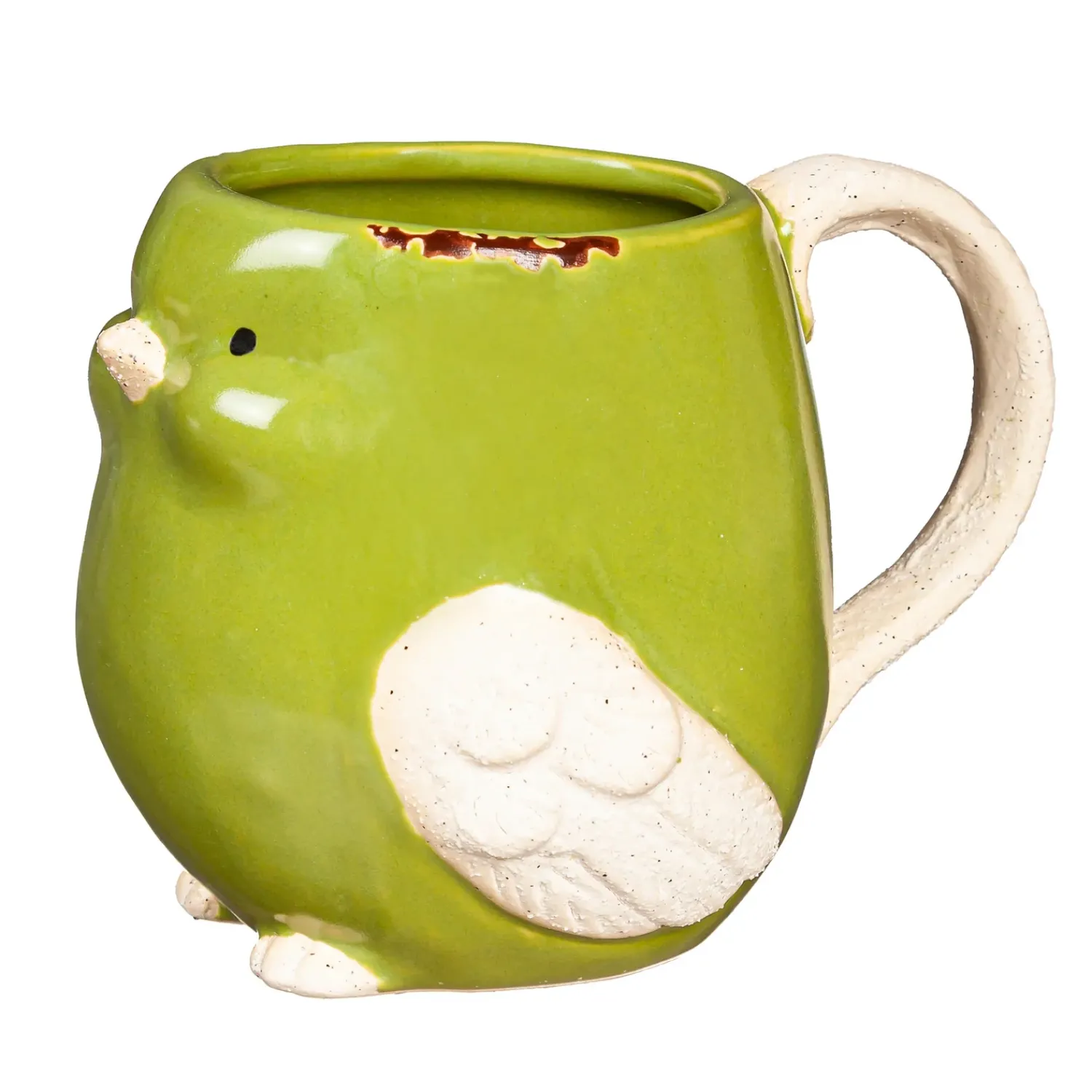 Plow & Hearth Coffee & Tea Cups>17.5 oz Ceramic Cup with Gift Box, Bird, Green