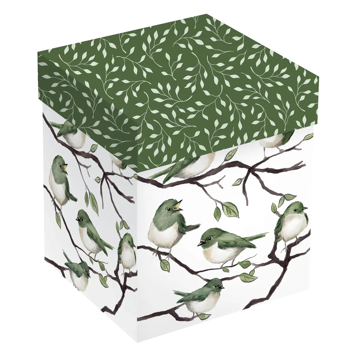 Plow & Hearth Coffee & Tea Cups>17.5 oz Ceramic Cup with Gift Box, Bird, Green