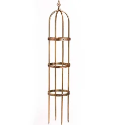 Plow & Hearth Arbors & Trellises>5' Powder-Coated Steel Garden Obelisk AntiqueCopper