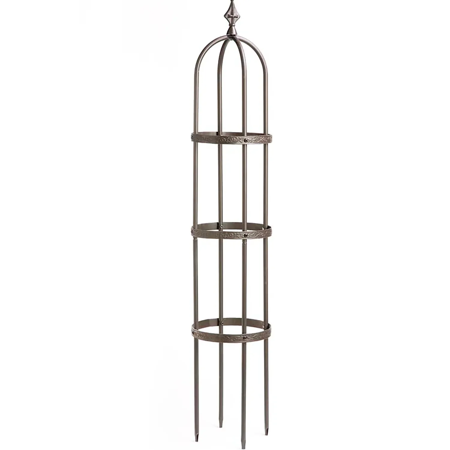 Plow & Hearth Arbors & Trellises>5' Powder-Coated Steel Garden Obelisk Bronze