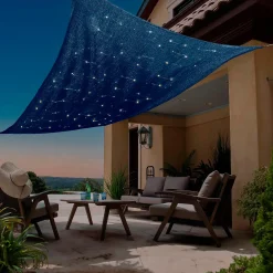 Plow & Hearth Shades & Umbrellas|Solar Accents>10' x 6.5' LED Rectangle Solar Sail