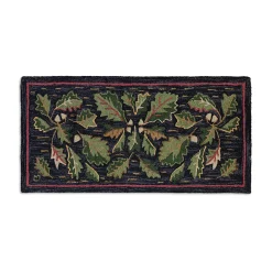 Plow & Hearth Hearth Rugs|Hearth Rugs>Acorns Hand-Hooked Wool Rug, 24" x 48"