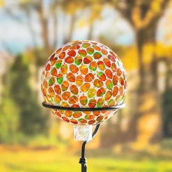 Plow & Hearth Gazing Balls>Acorns Mosaic Gazing Ball, 10"