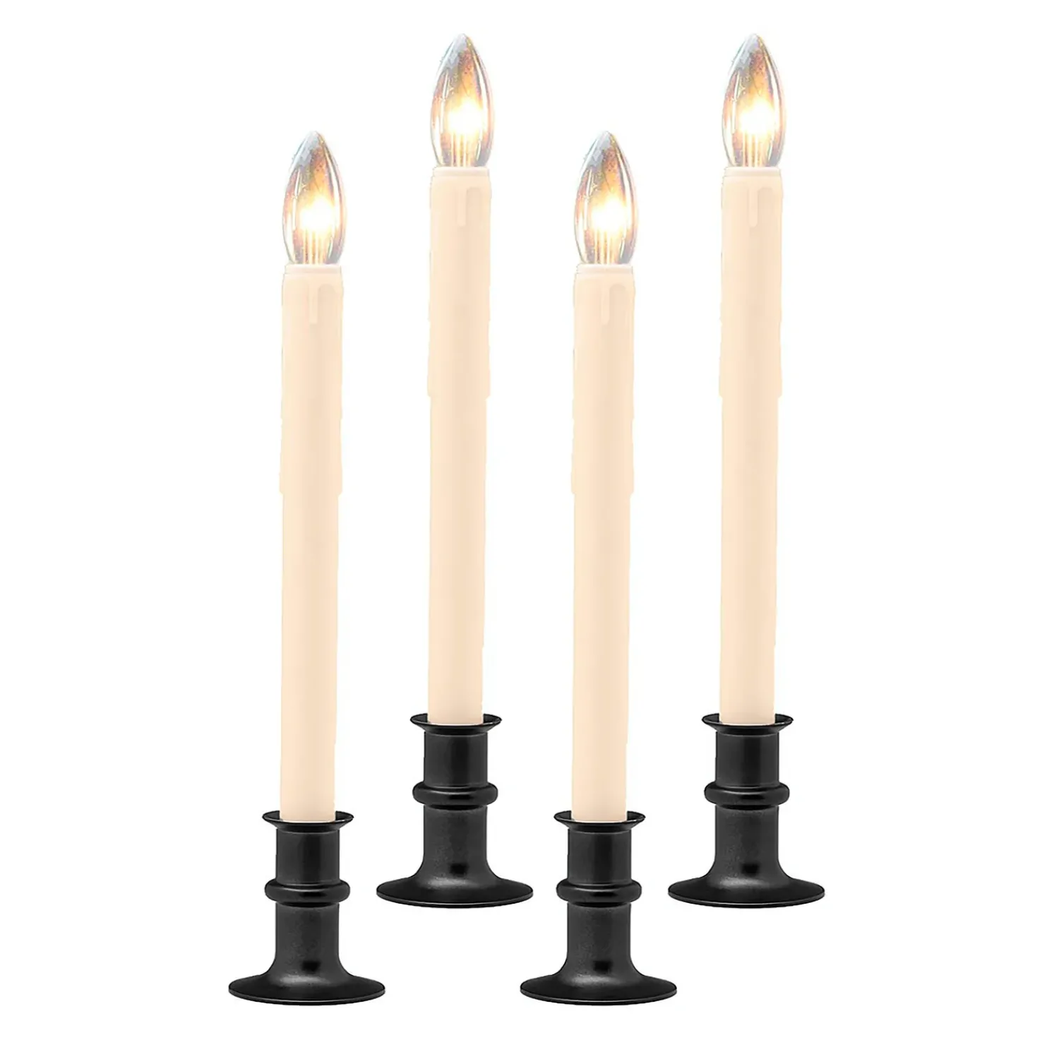 Plow & Hearth Candles & Lanterns|Lighted Accents>Adjustable Window Candle with Timer, Set of 4
