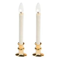 Plow & Hearth Candles & Lanterns>Adjustable Window Hugger Candles, Set of 2 Brass