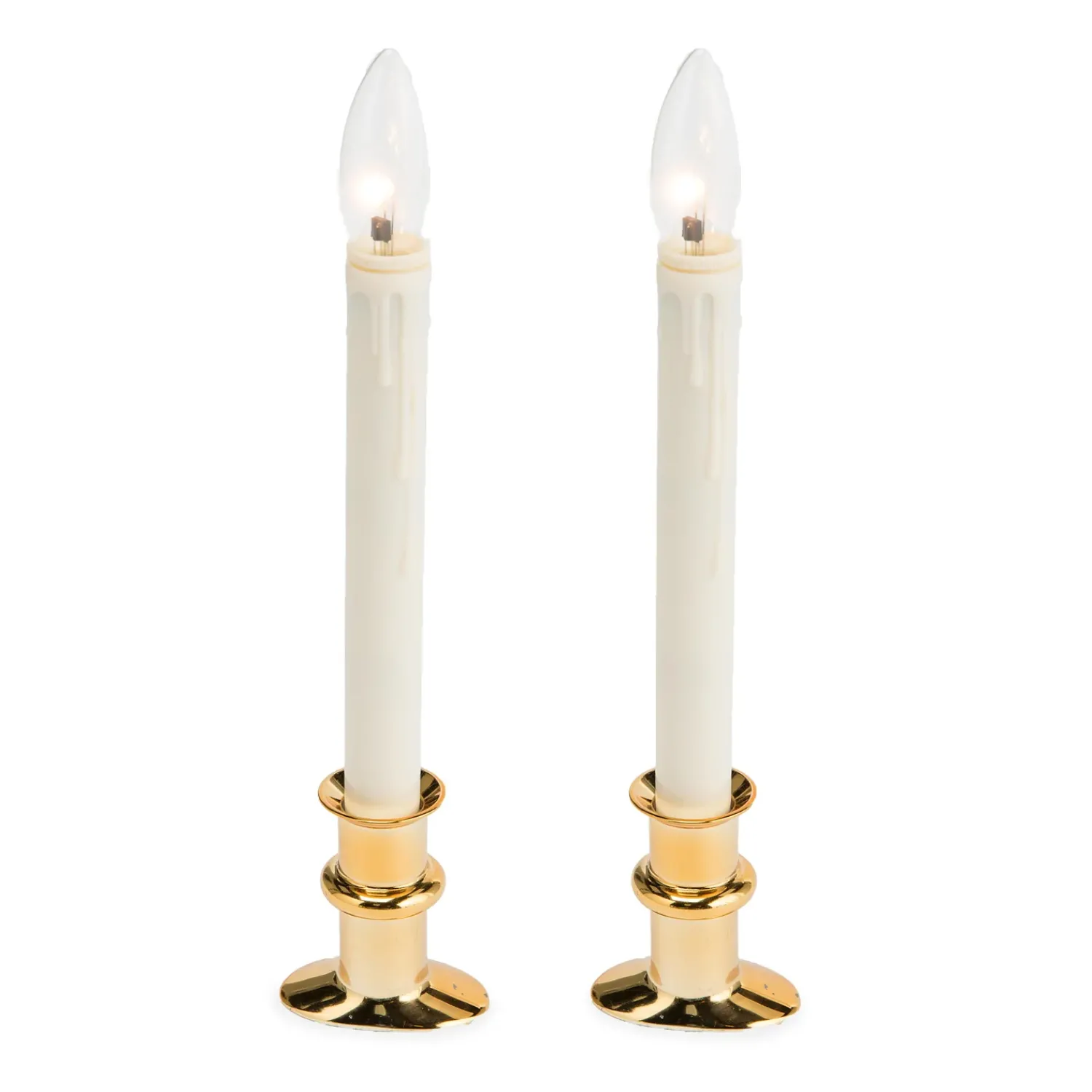 Plow & Hearth Candles & Lanterns>Adjustable Window Hugger Candles, Set of 2 Brass