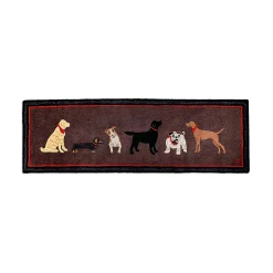 Plow & Hearth Pet Products|Runners>All Dogs Hand-Hooked Wool Hearth Runner, 2'5" x 8'