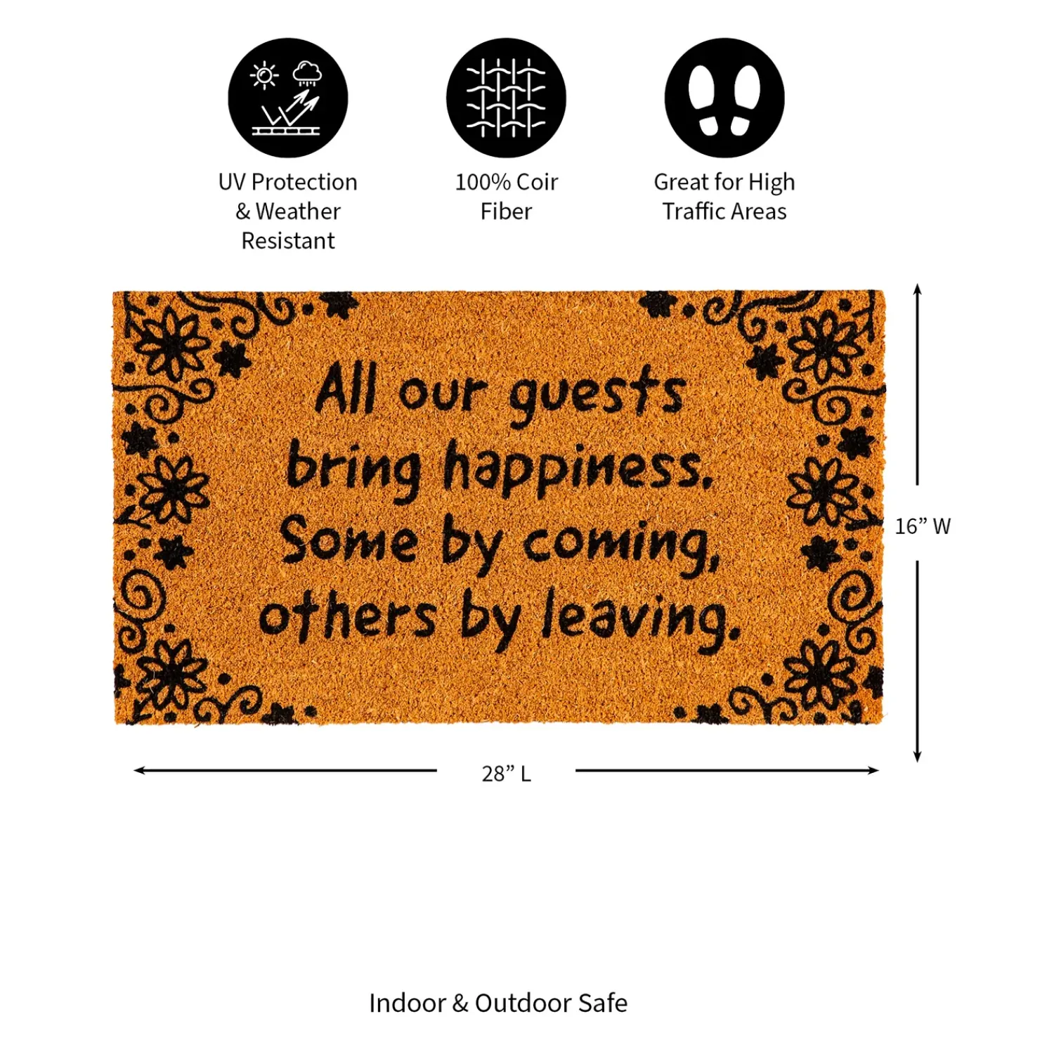 Plow & Hearth Coir Mats>All Our Guest Coir Mat