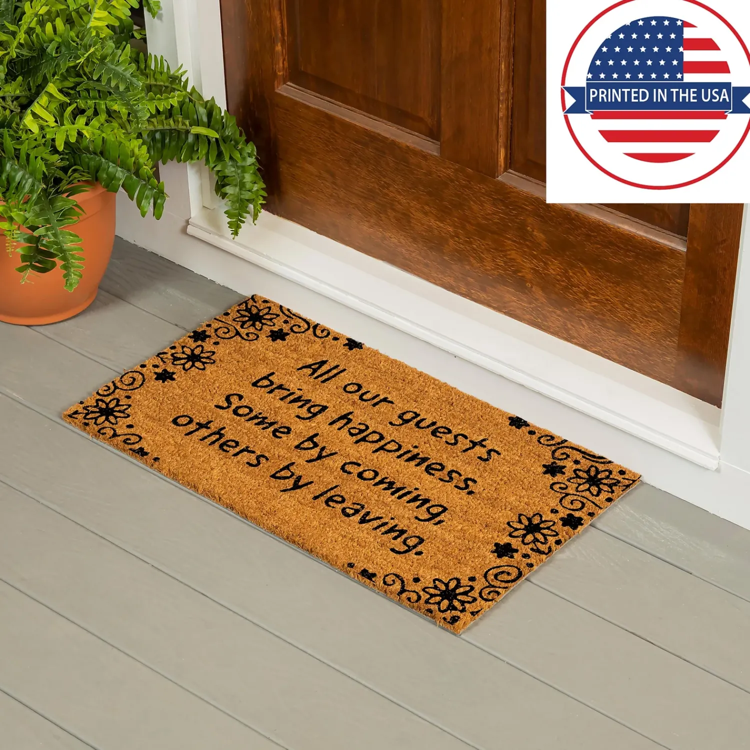 Plow & Hearth Coir Mats>All Our Guest Coir Mat