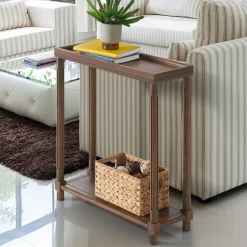 Plow & Hearth Accent Tables>Allison Slim Wood Side Tables, Set of 2