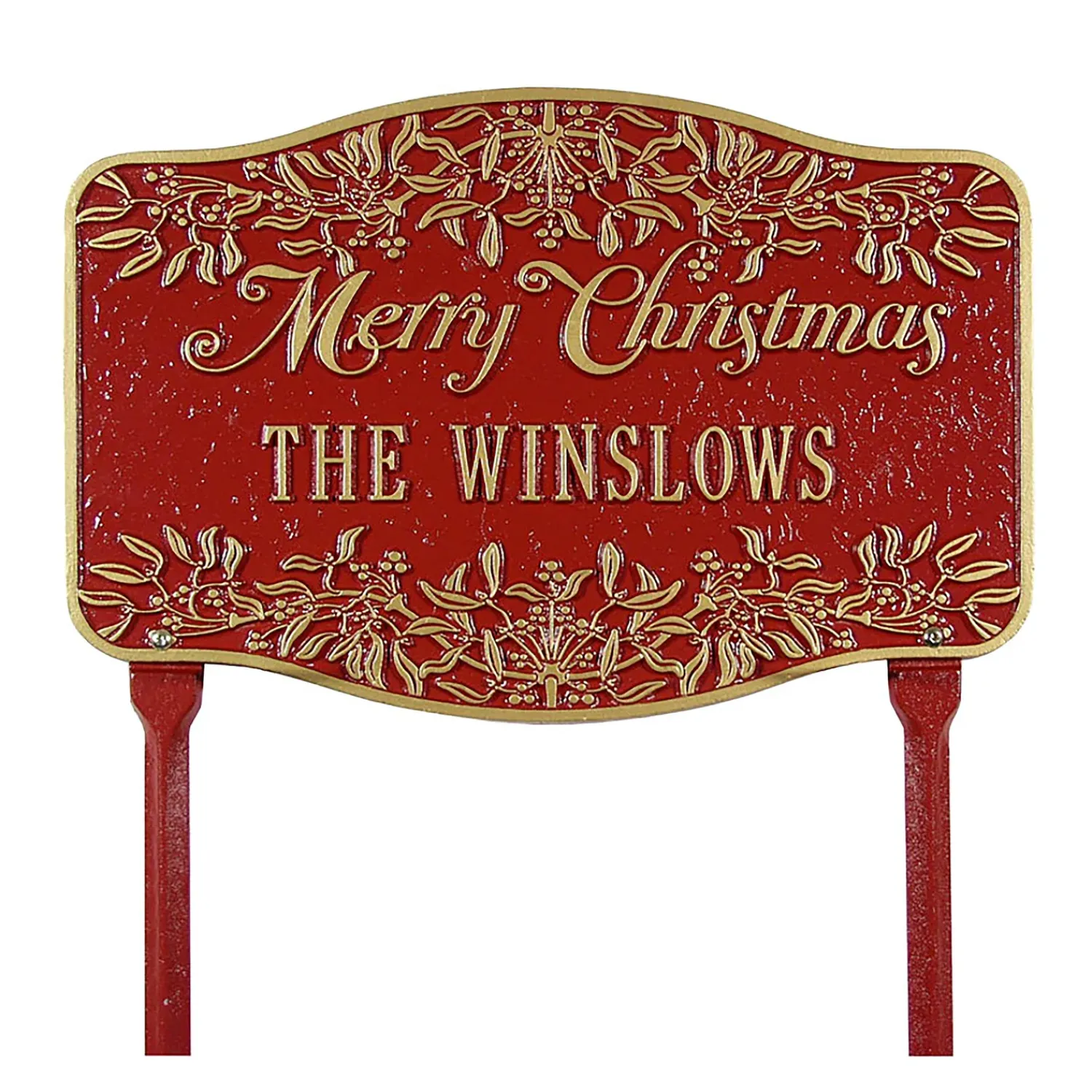 Plow & Hearth Garden Stakes>American-Made Personalized Merry Christmas Yard Sign In Cast Aluminum