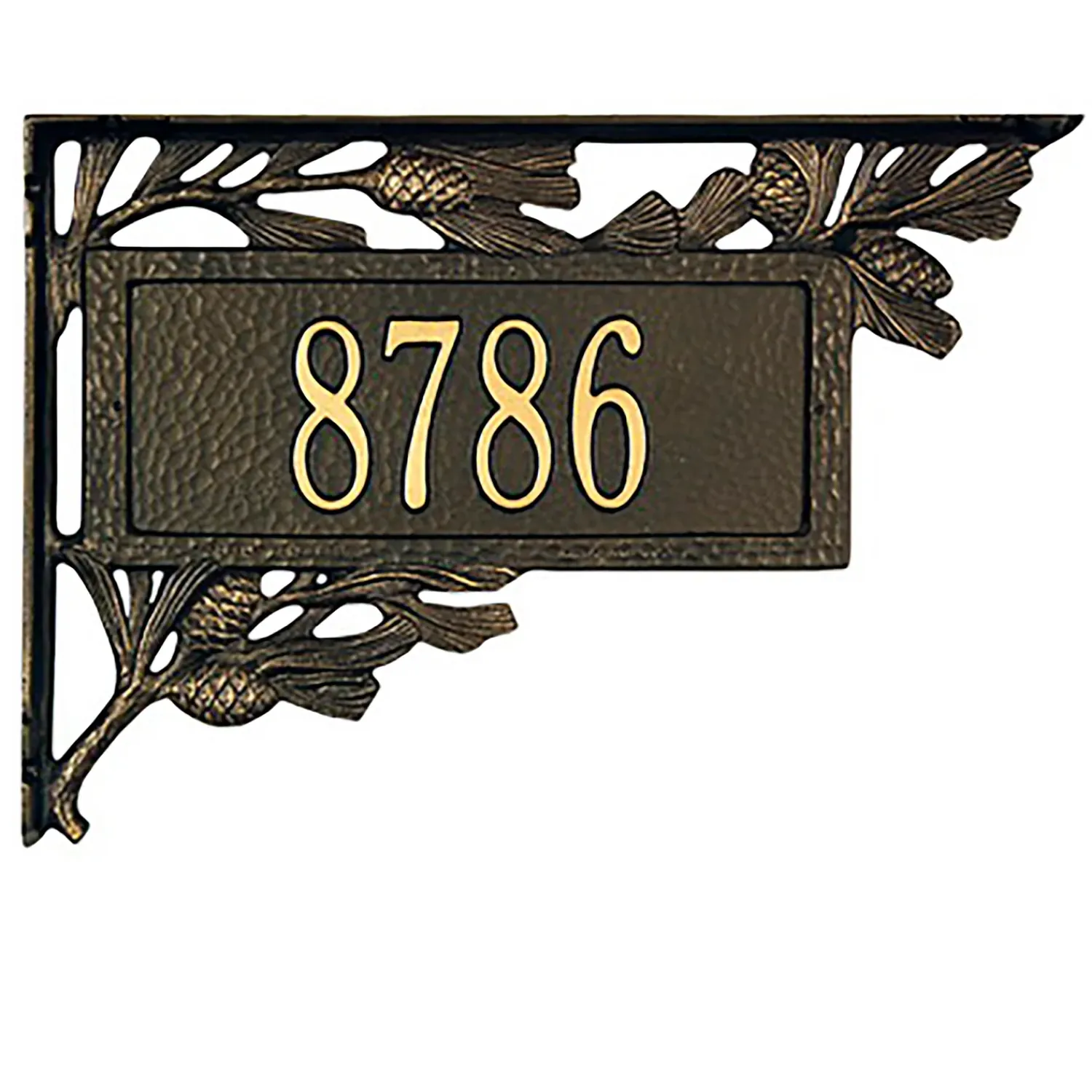 Plow & Hearth Address Signs & Wall Plaques>American-Made Personalized Pine Cone 2-Sided Mailbox Address Marker In Cast Aluminum