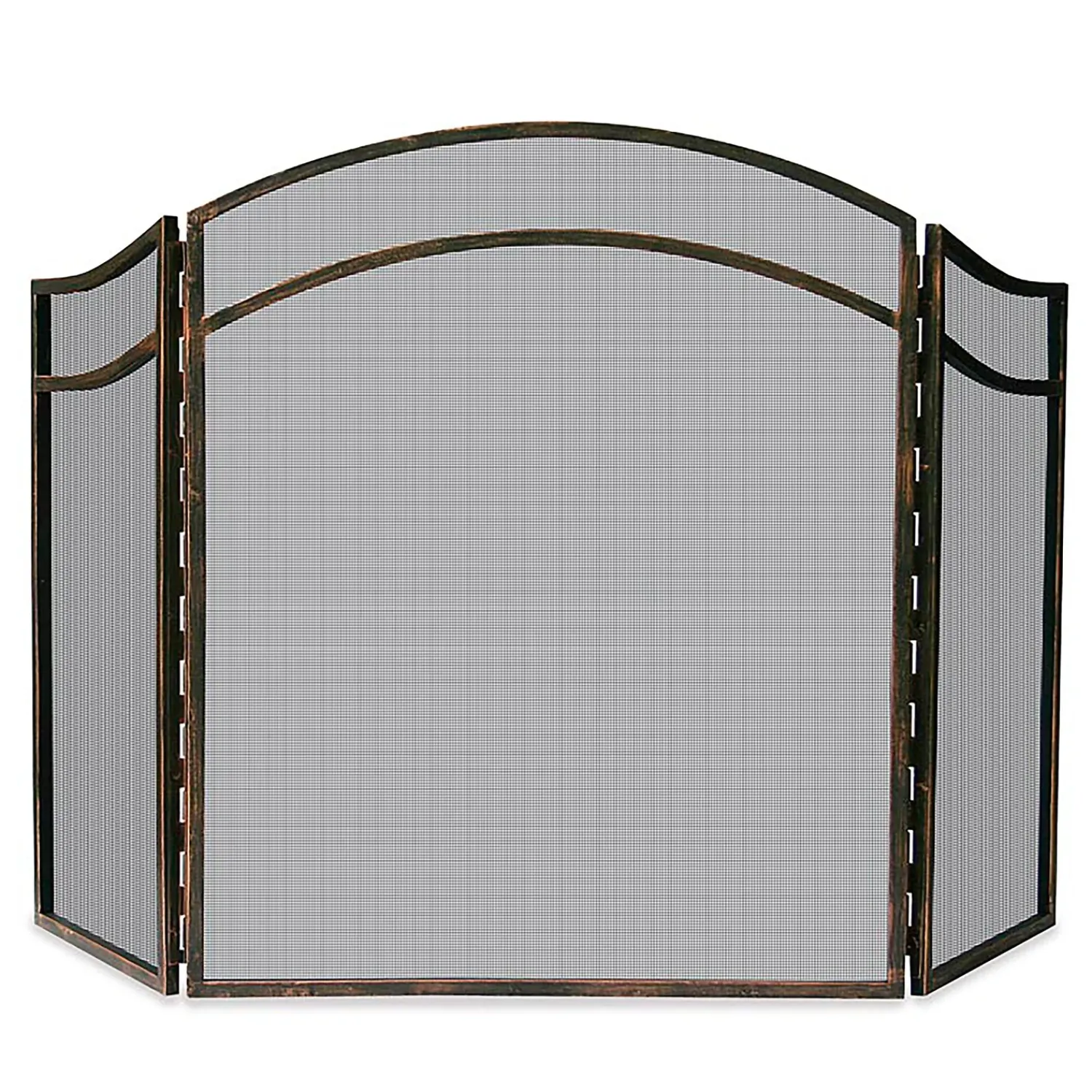 Plow & Hearth Tri-Panel Fireplace Screens>Antique Wrought Iron Tri-Folding Fireplace Screen With Arch Rust