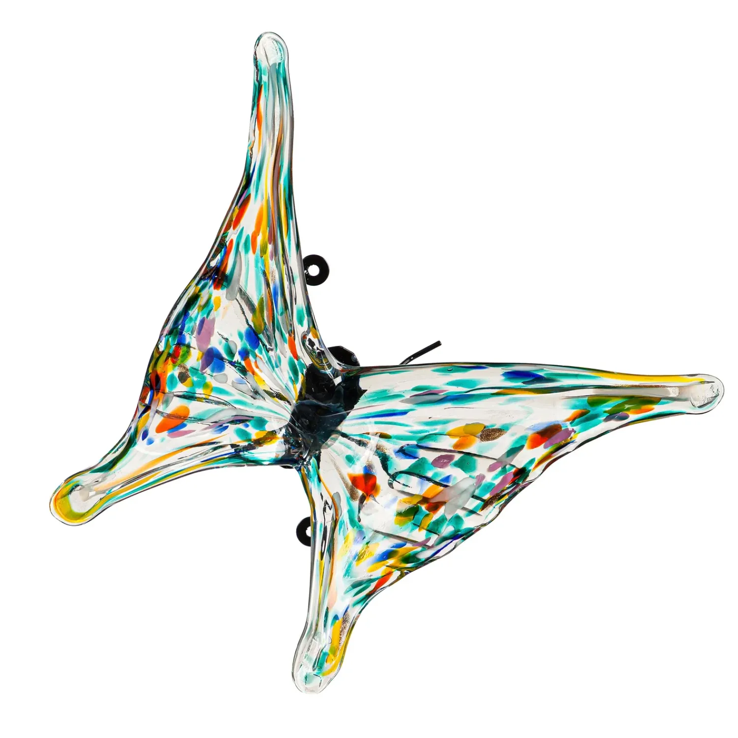 Plow & Hearth Outdoor Wall Art|Wall Art>Art Glass Butterflies with Iron Feet, Set of 3