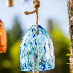 Plow & Hearth Wind Chimes & Mobiles>Art Glass Garden Bell Chime LightBlue