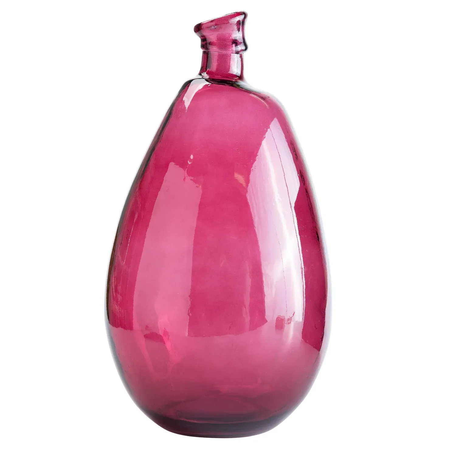 Plow & Hearth Planters & Vases>Artisan-Crafted Recycled Glass Tall Vase Burgundy