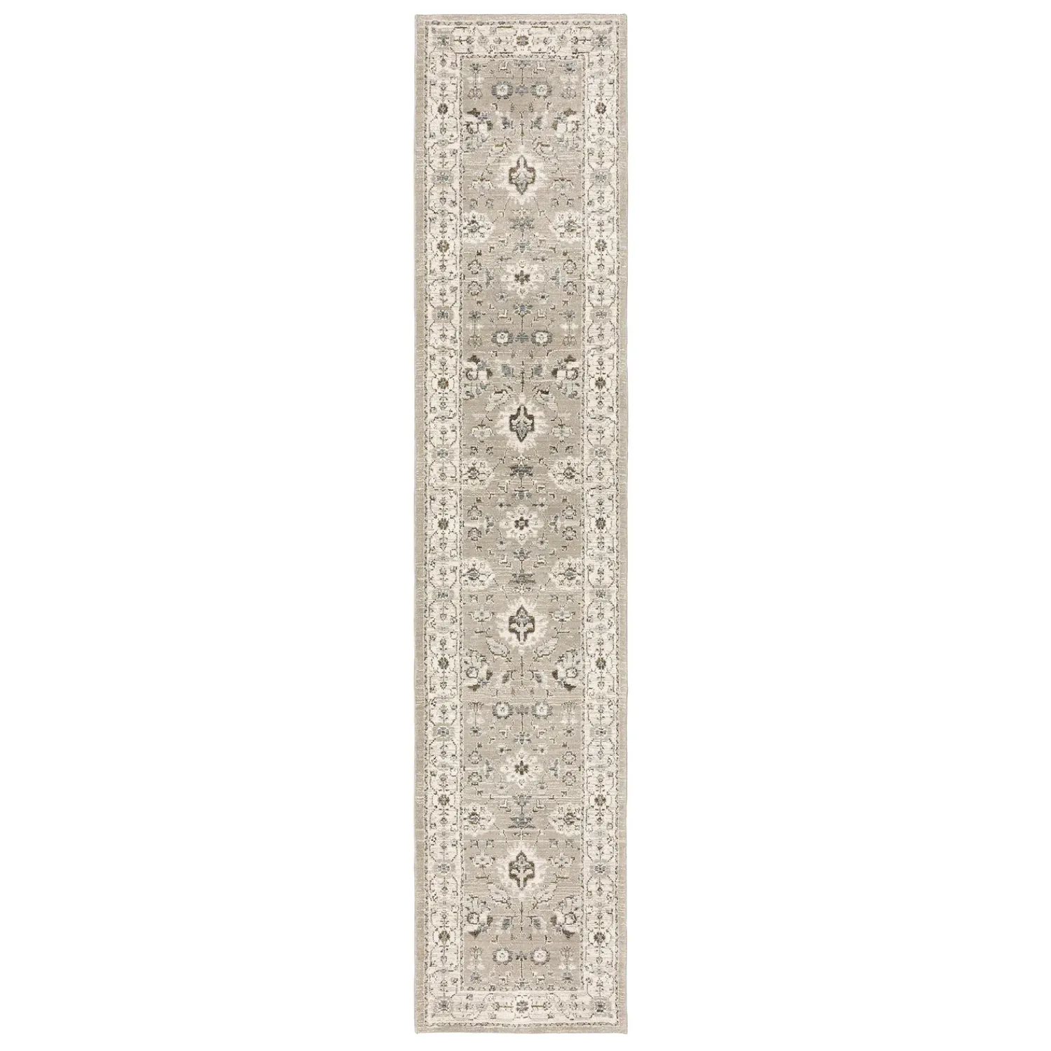 Plow & Hearth Area Rugs>Ashland Daybreak Synthetic Blend Indoor Border Rug, 1'10" x3'2" Beige