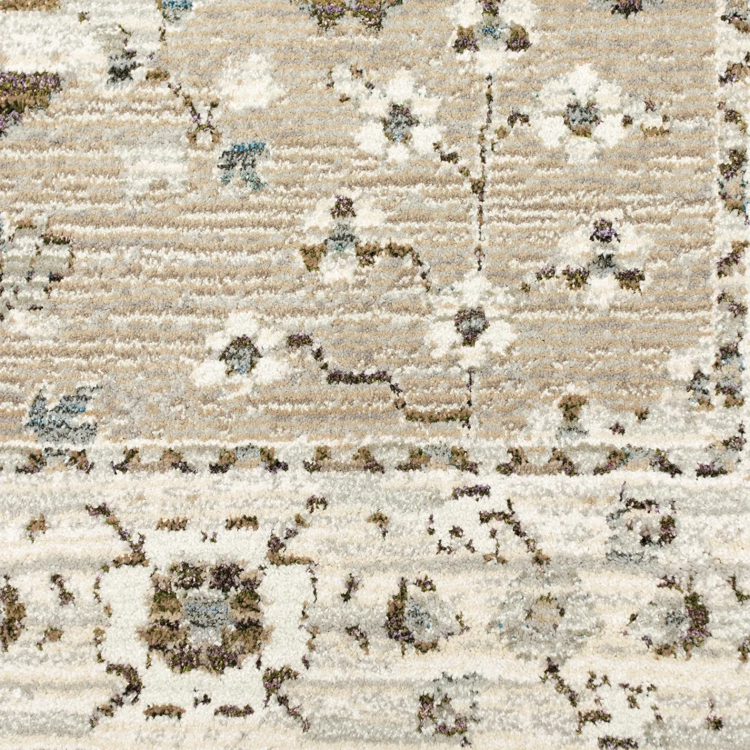 Plow & Hearth Area Rugs>Ashland Daybreak Synthetic Blend Indoor Border Runner, 2'3" x 8' Beige