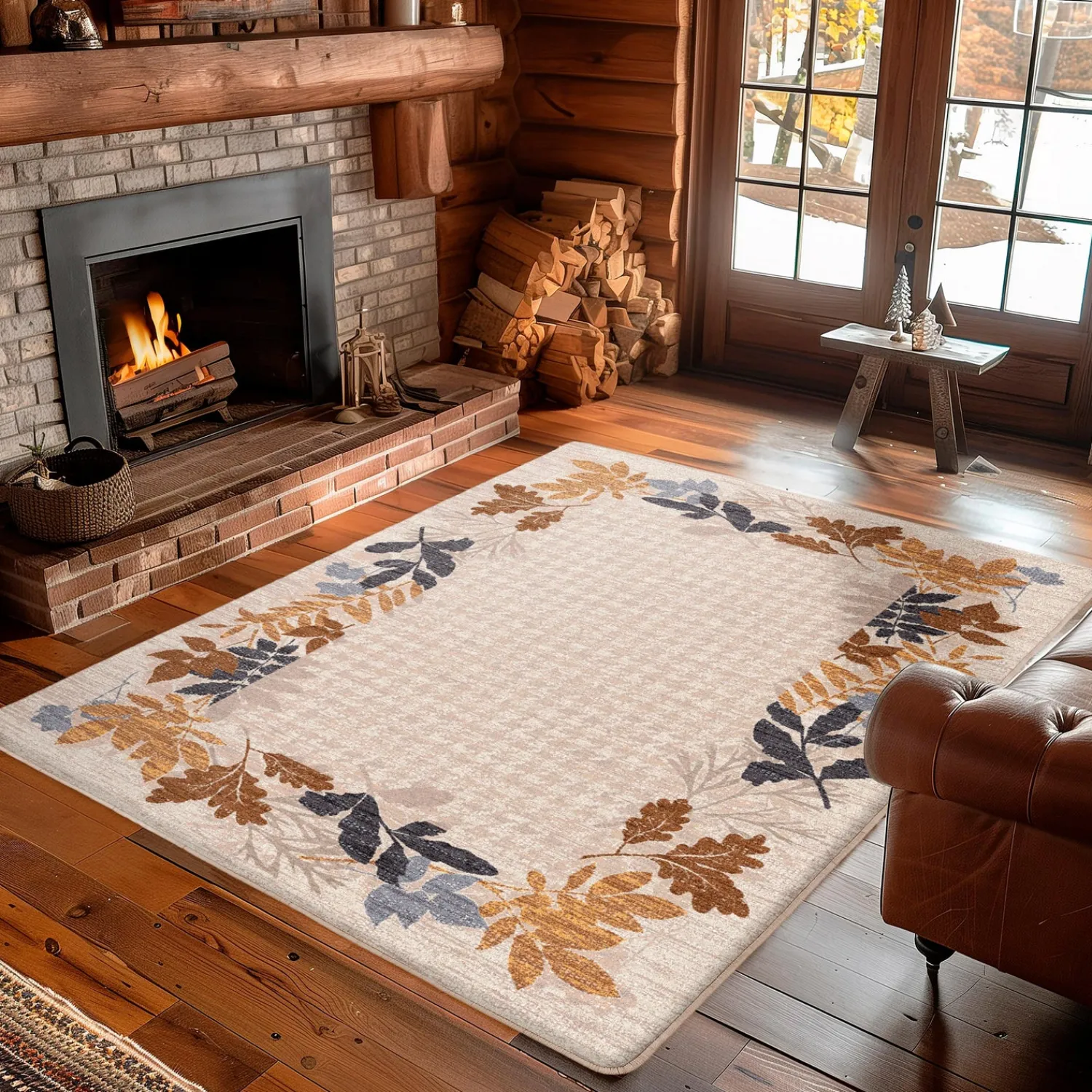 Plow & Hearth Area Rugs>Autumn Bough EnduraStran Rug, 8' x 11' Taupe