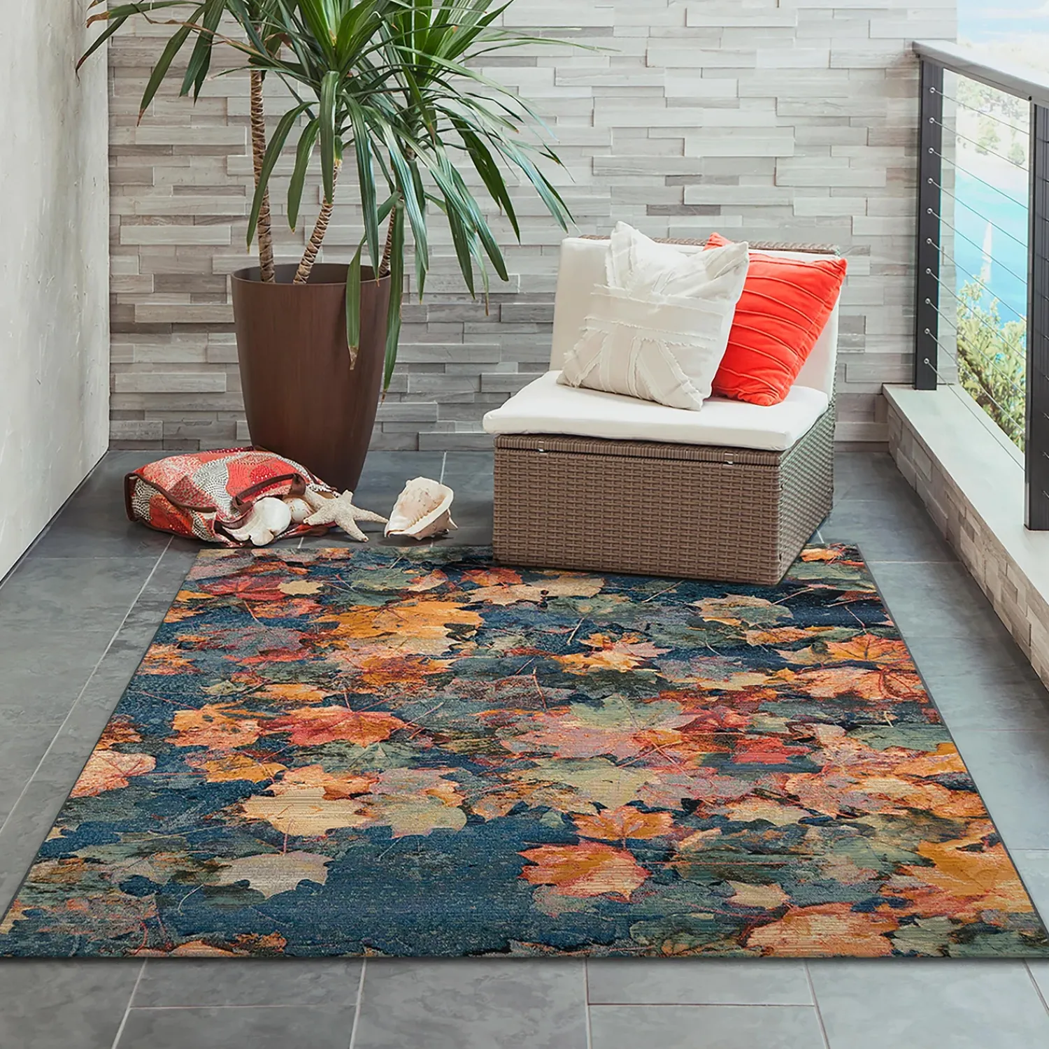 Plow & Hearth Area Rugs>Autumn Leaves Rug, 39" x 59"