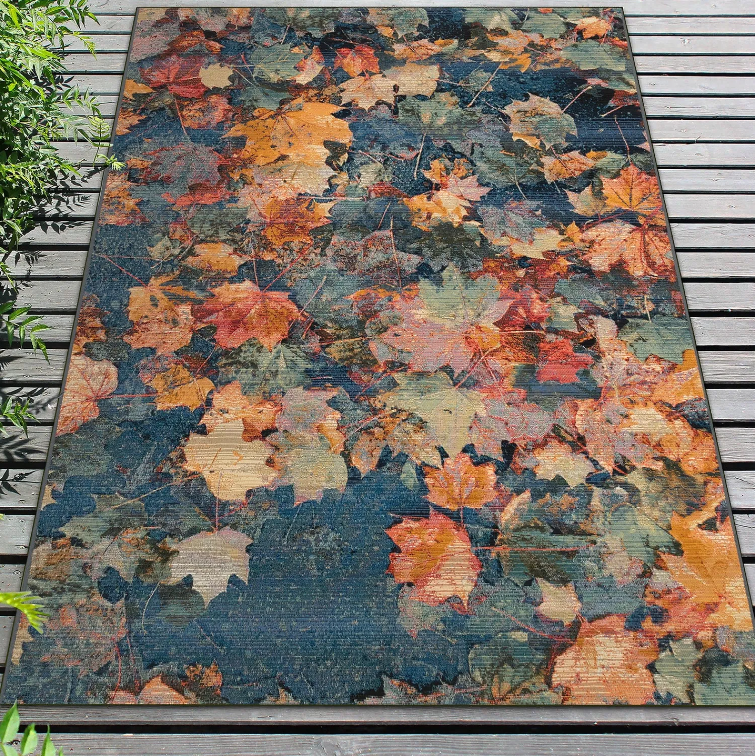 Plow & Hearth Area Rugs>Autumn Leaves Rug, 39" x 59"