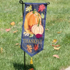 Plow & Hearth Garden Flags>Autumn Pumpkins Everlasting Impressions Textile Décor