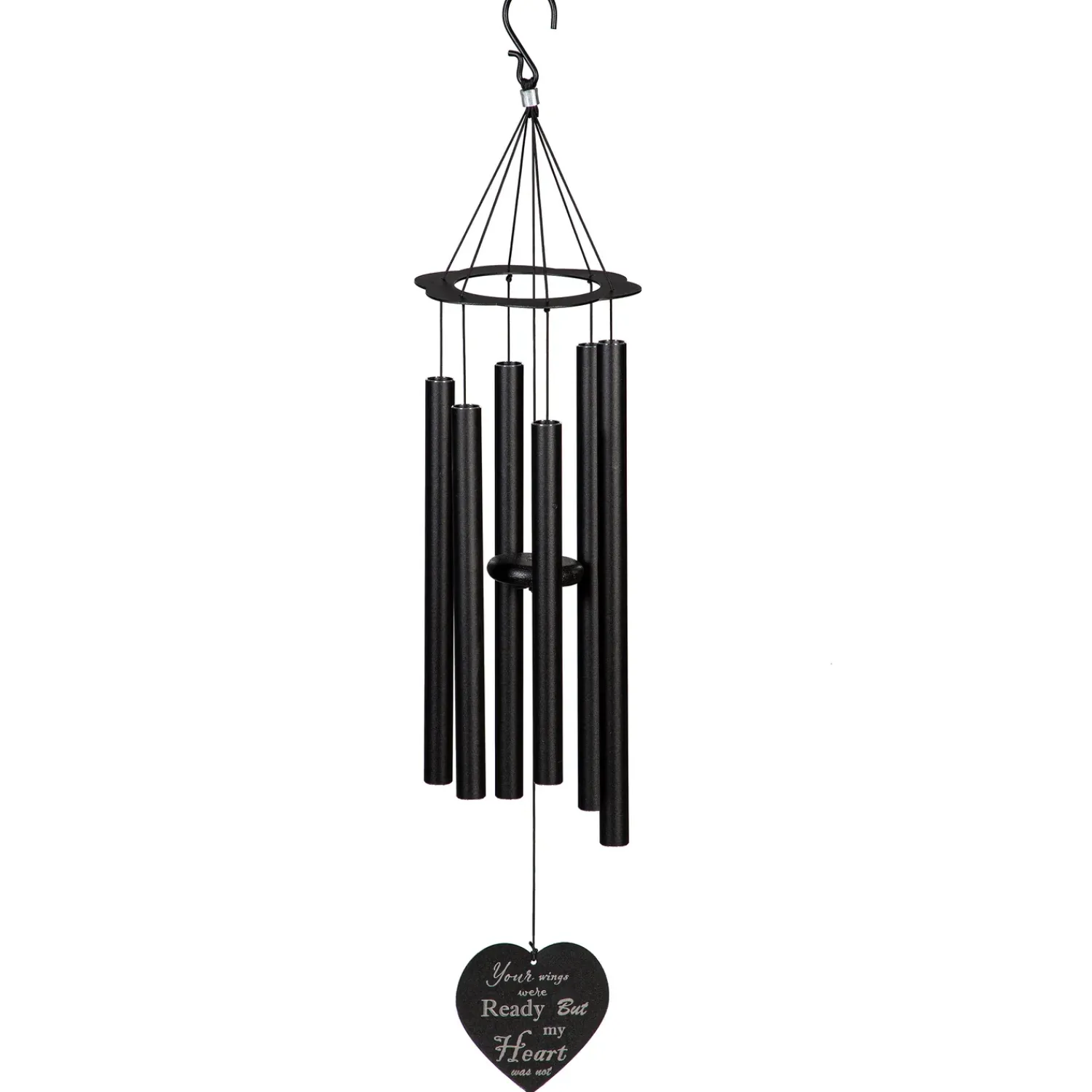 Plow & Hearth Wind Chimes & Mobiles|Memorial & Garden Plaques>Avria Hand Tuned Chime, "Your Wings were Ready", 30"