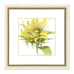 Plow & Hearth Wall Art>Awakening Sunflower Framed Wall Art Painting