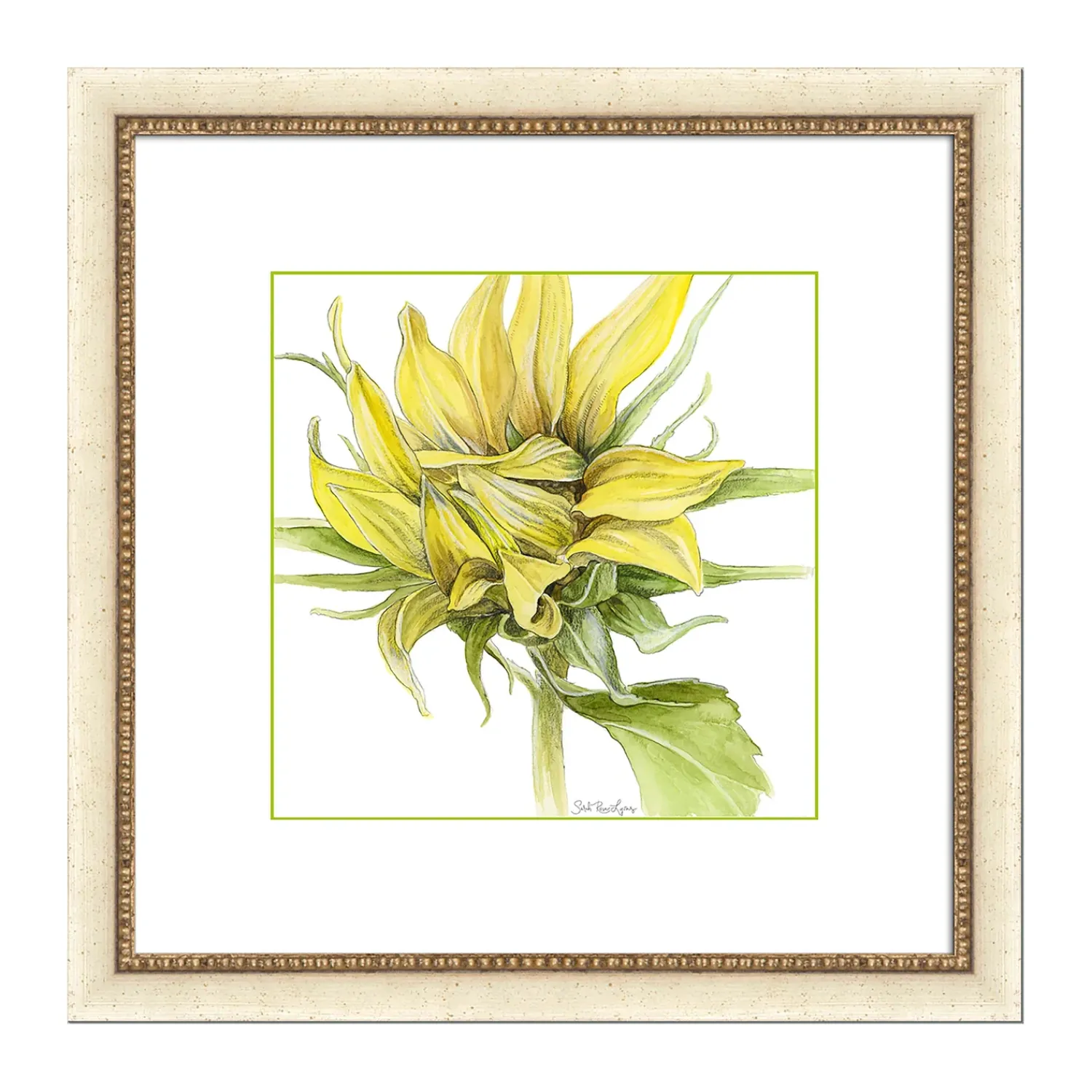 Plow & Hearth Wall Art>Awakening Sunflower Framed Wall Art Painting