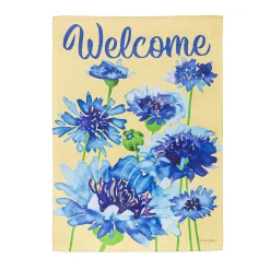 Plow & Hearth Garden Flags>Bachelor Button Suede Garden Flag