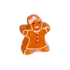 Plow & Hearth Salt & Pepper Shakers>Baking Spirits Bright Salt and Pepper Shaker Ceramic Gingerbread, Set