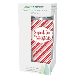 Plow & Hearth Travel Cups>Baking Spirits Bright Tumbler Stainless-Steel Canyon Cup w/ Straw, Sweet But Twisted, 40oz, Gift Box