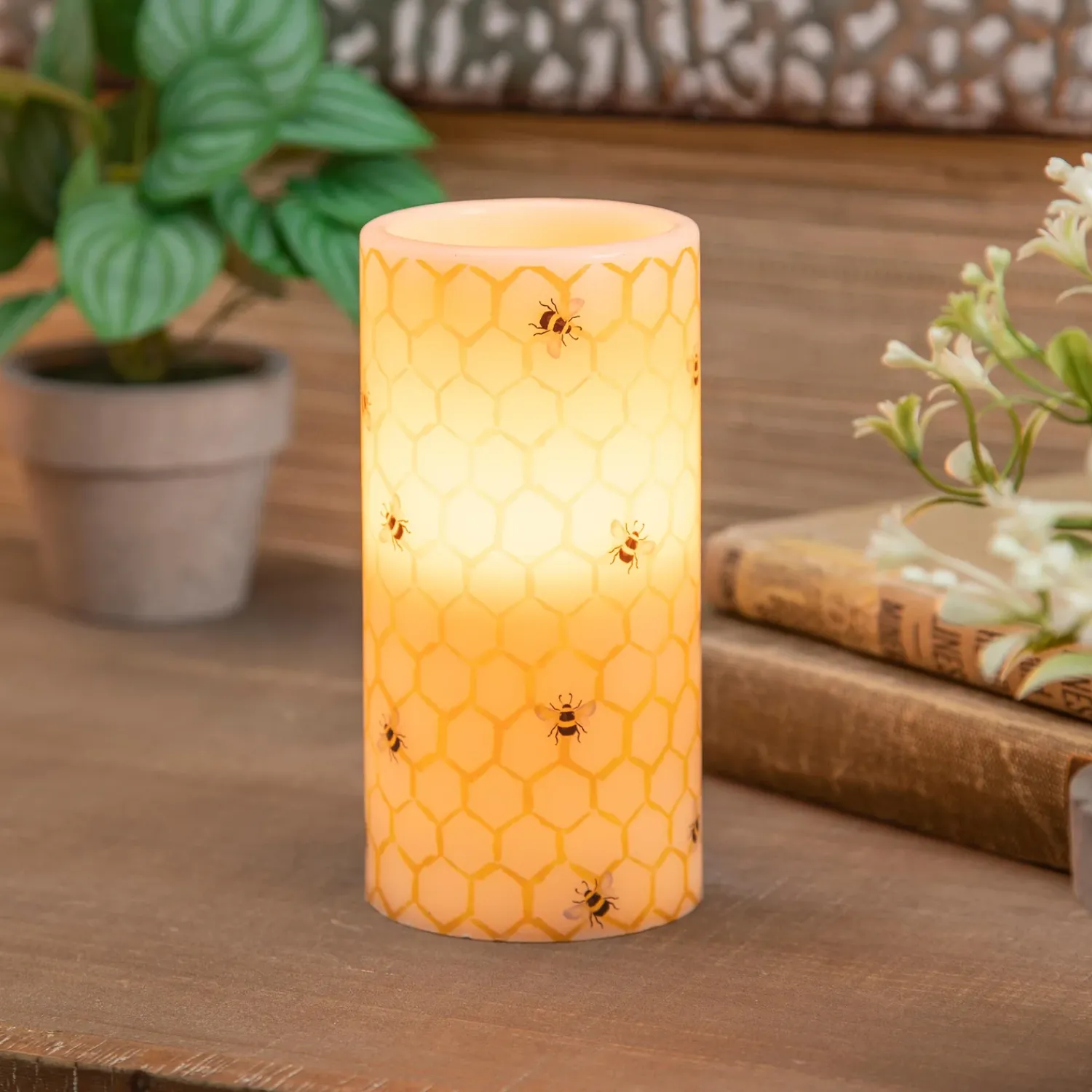 Plow & Hearth Decorative Accents|Candles & Lanterns>Battery-Operated Flameless Bee Candle