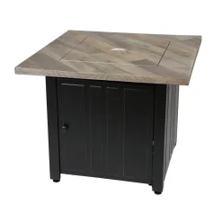 Plow & Hearth Fire Pits|Fire Pits>Bayhill Outdoor LP Gas Fire Pit with Printed Resin Mantel, 30"