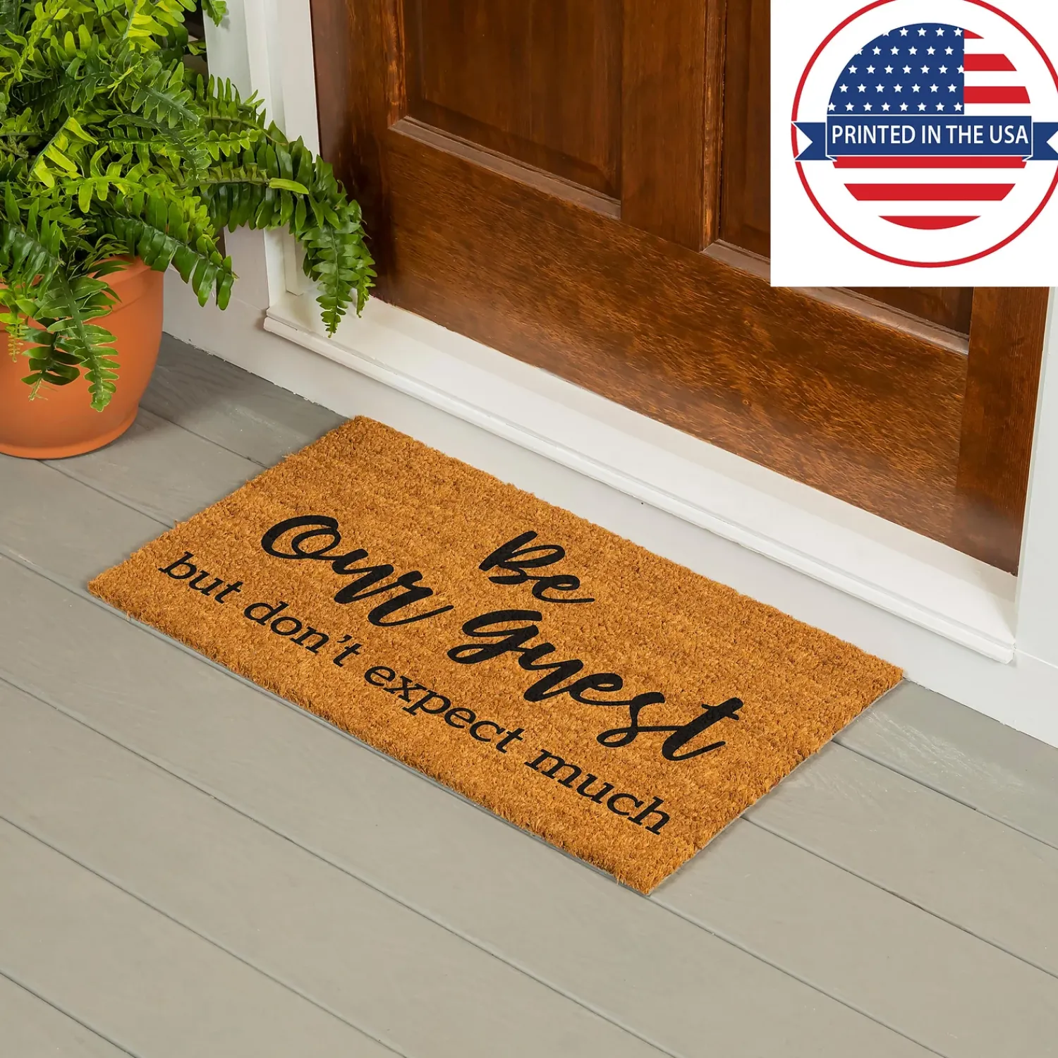 Plow & Hearth Coir Mats>Be our guest Coir Mat