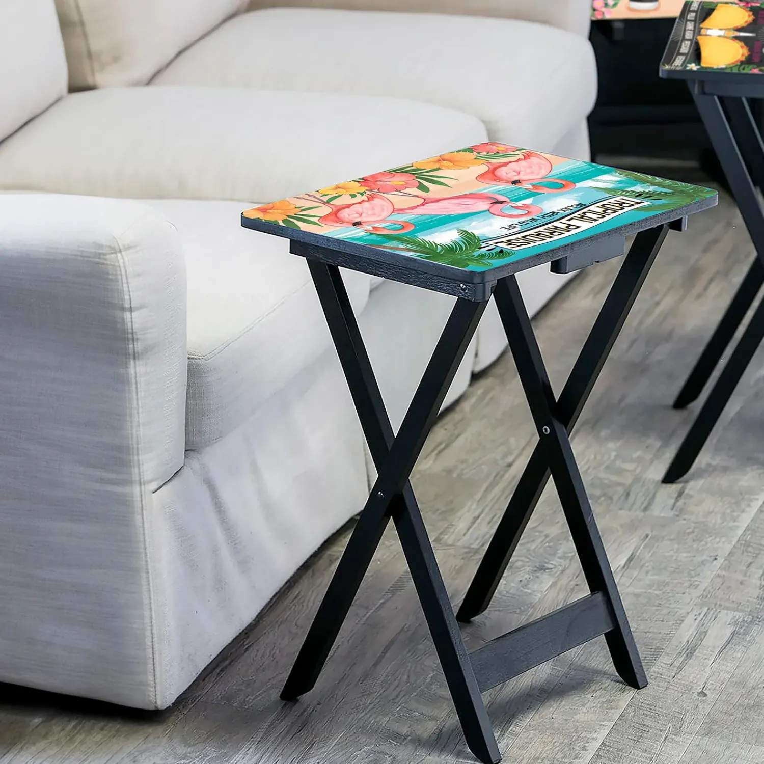 Plow & Hearth Accent Tables>Beach Vacation TV Tray Set of 4
