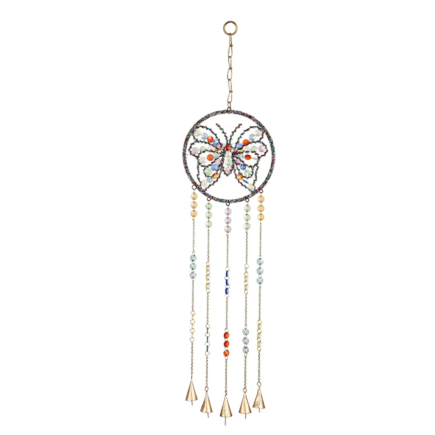 Plow & Hearth Wind Chimes & Mobiles>Beaded Butterfly Wind Chime
