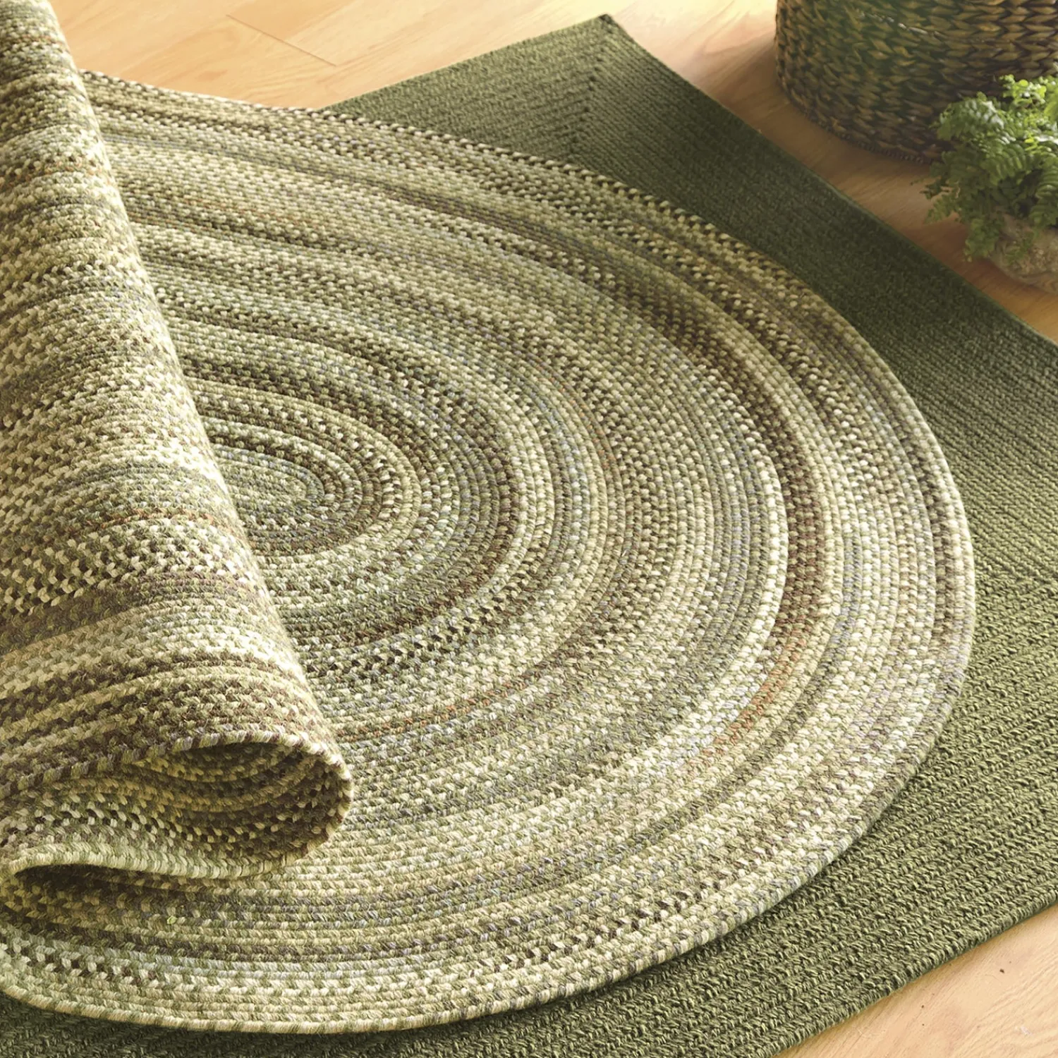 Plow & Hearth Area Rugs>Bear Creek Oval Braided Wool Blend Rug, 5' x 8'