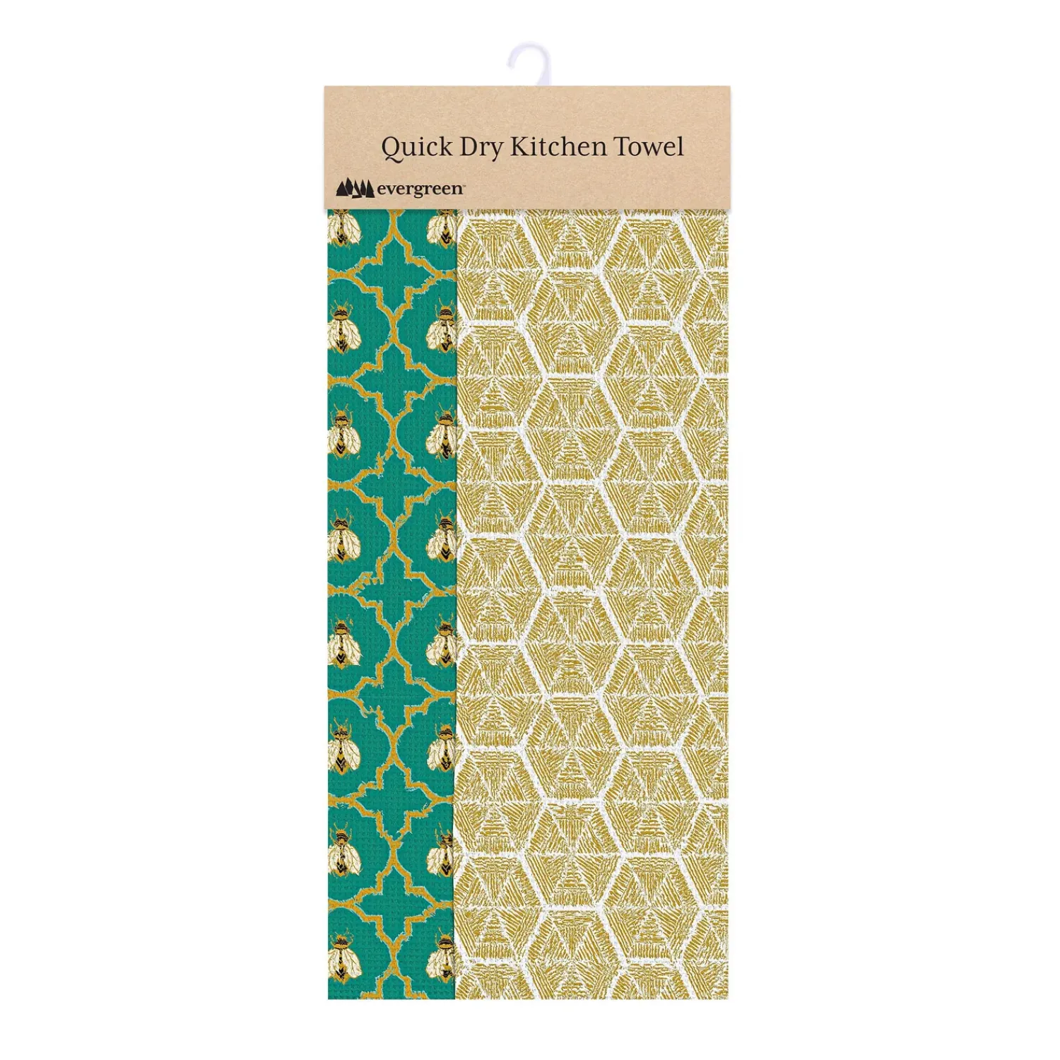 Plow & Hearth Kitchen Linens>Bee Deco Quick Dry Kitchen Towel, 18" x 30"