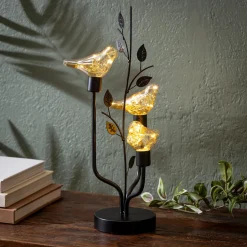 Plow & Hearth Decorative Accents|Lamps & Lighting>Bird LED Metal Table Décor, 16.8"H