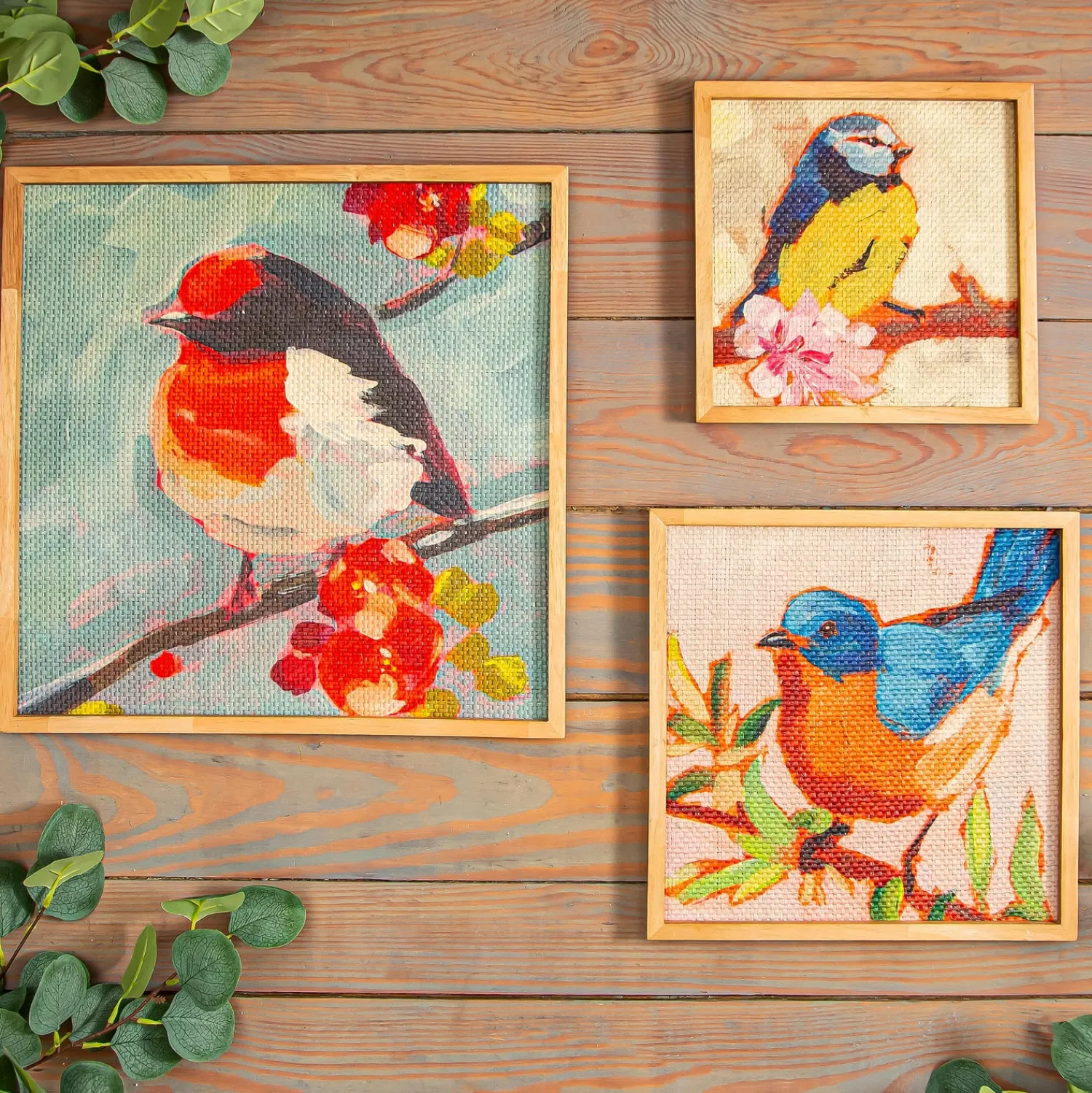 Plow & Hearth Wall Art>Birds Square Wall Décor, Set of 3