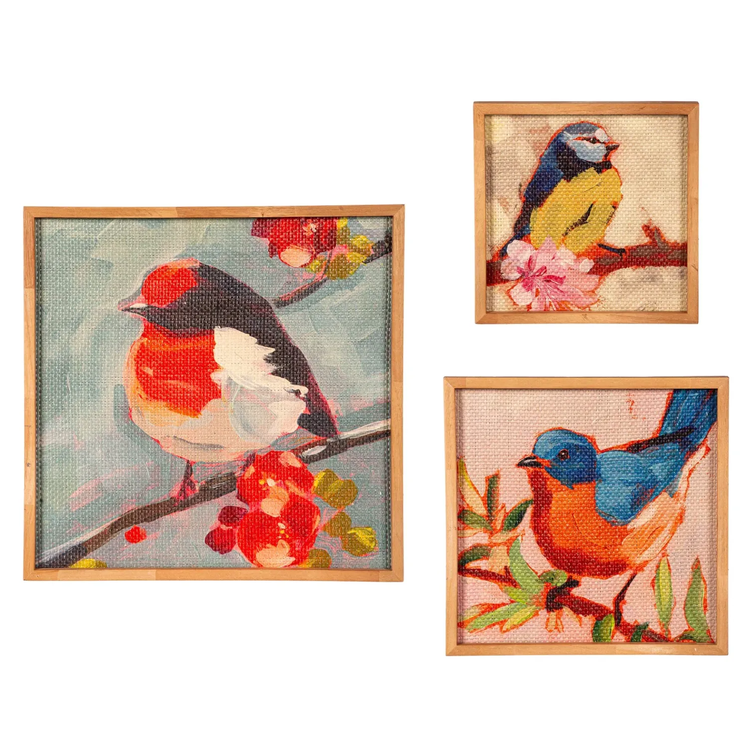 Plow & Hearth Wall Art>Birds Square Wall Décor, Set of 3