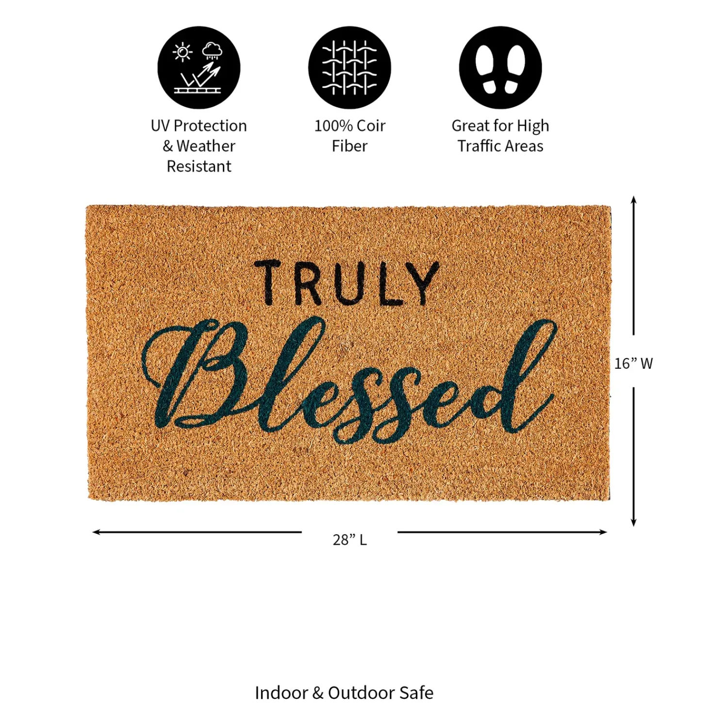 Plow & Hearth Coir Mats>Blessed Coir Mat