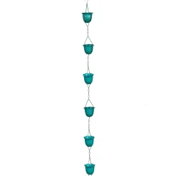 Plow & Hearth Wind Chimes & Mobiles>Blue Flower Cup Rain Chain