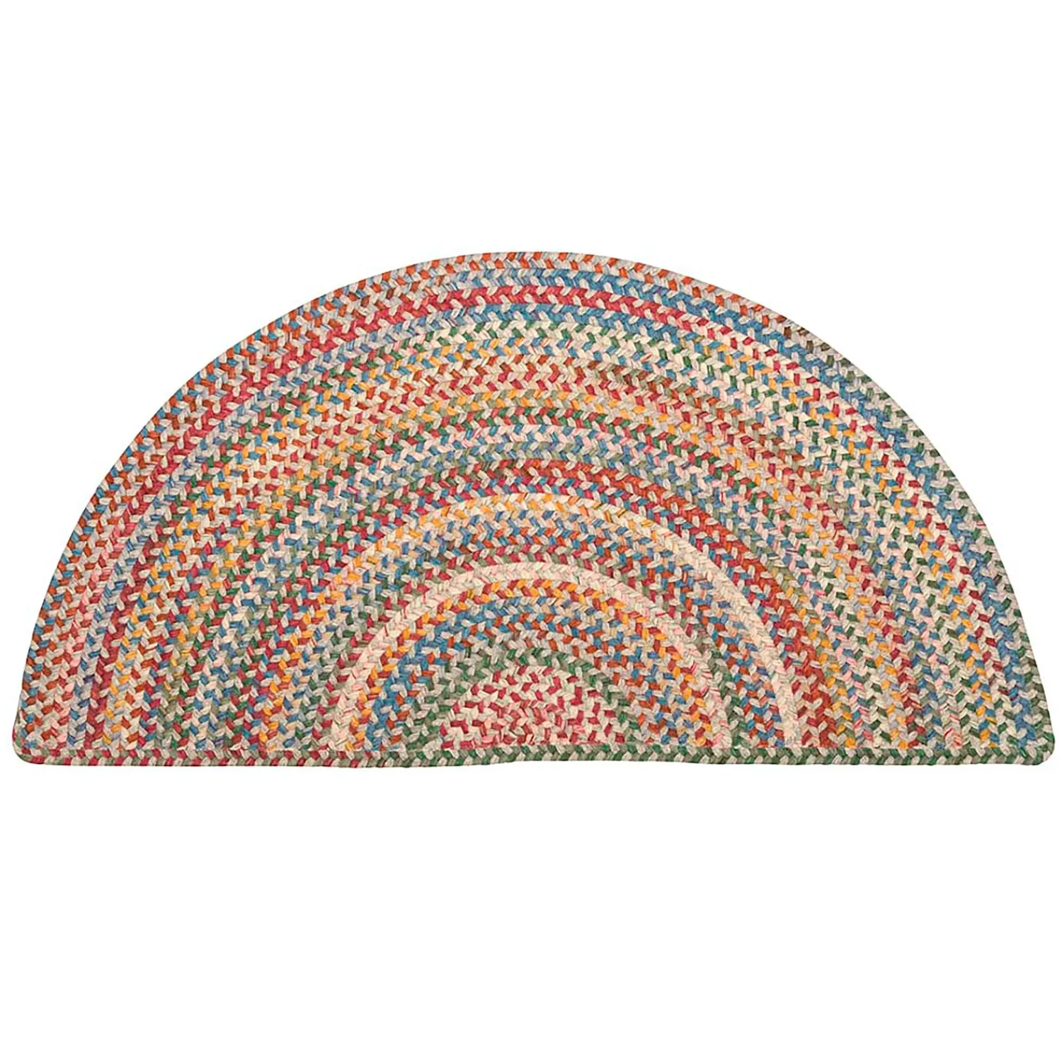 Plow & Hearth Area Rugs|Hearth Rugs>Blue Ridge Half Round Wool Braided Rug, 2' x 4'