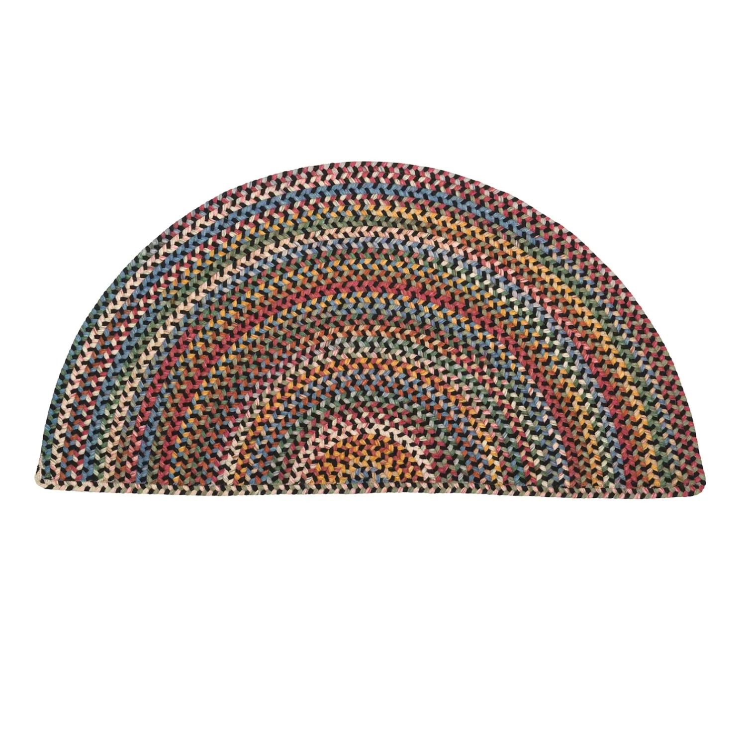 Plow & Hearth Area Rugs|Hearth Rugs>Blue Ridge Half Round Wool Braided Rug, 2' x 4'