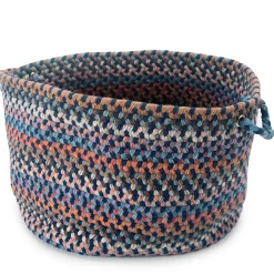 Plow & Hearth Area Rugs>Blue Ridge Wool Braided Basket, 18"dia. x 12"H